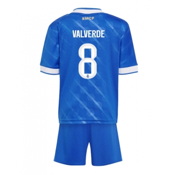 Billige Fotballdrakt Real Madrid Federico Valverde #8 Replika Tredjedraktsett Barn 2025-26 Kortermet (med bukser)
